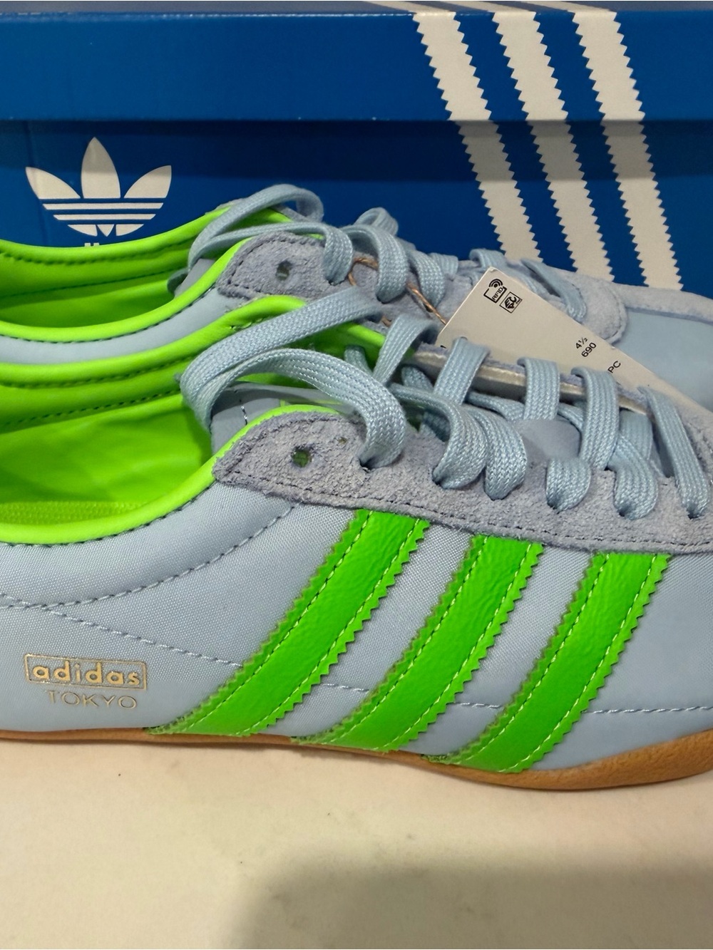 adidas Tokyo Sneakers - Light Blue with Neon Green